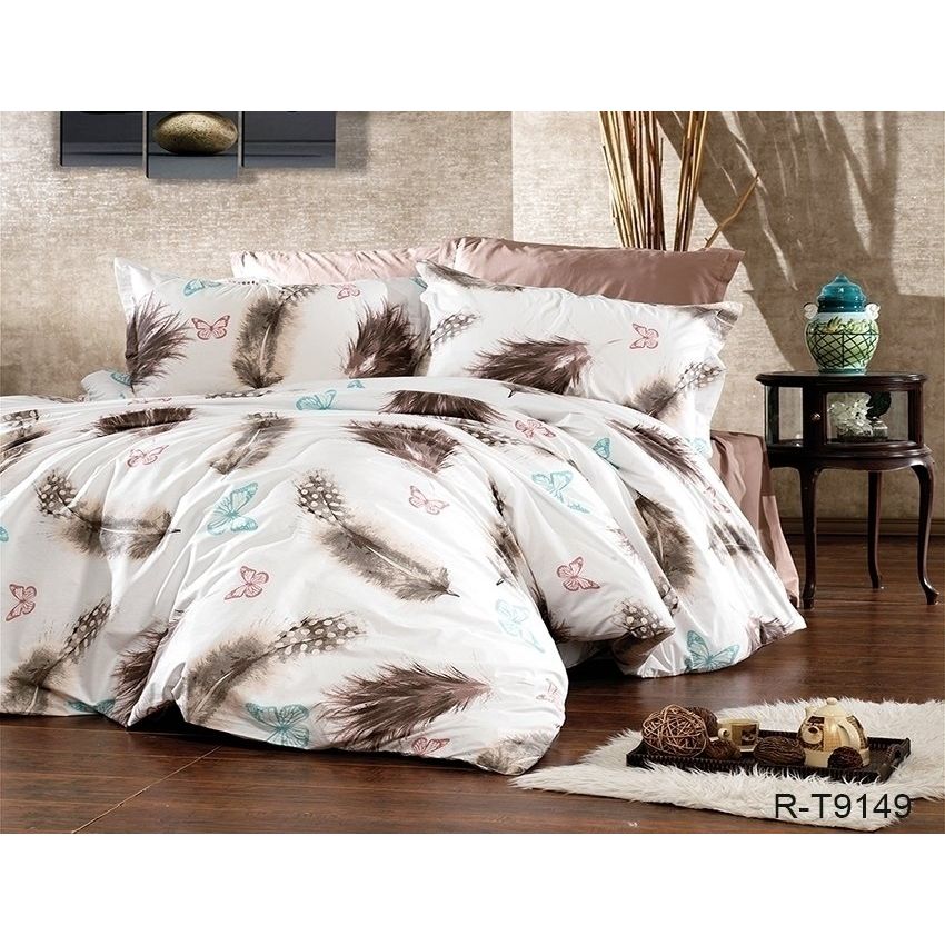 Комплект постільної білизни TAG Tekstil з компаньйоном 2-спальний 000210488 (R-T9149) - фото 1