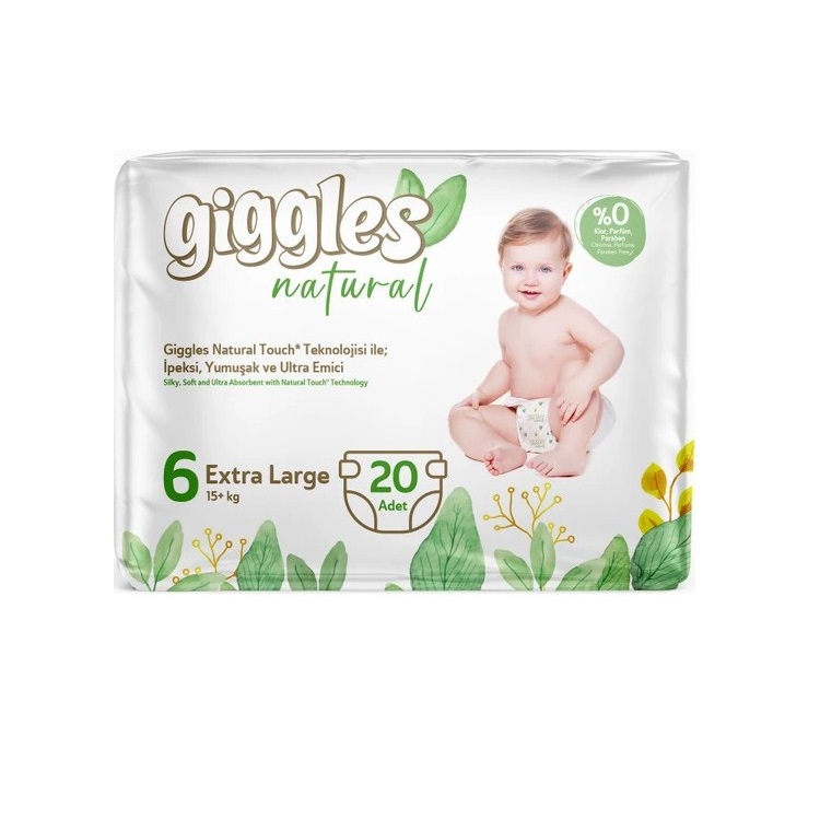 Подгузники детские Giggles Natural 6 (15+ кг), 20 шт. - фото 1