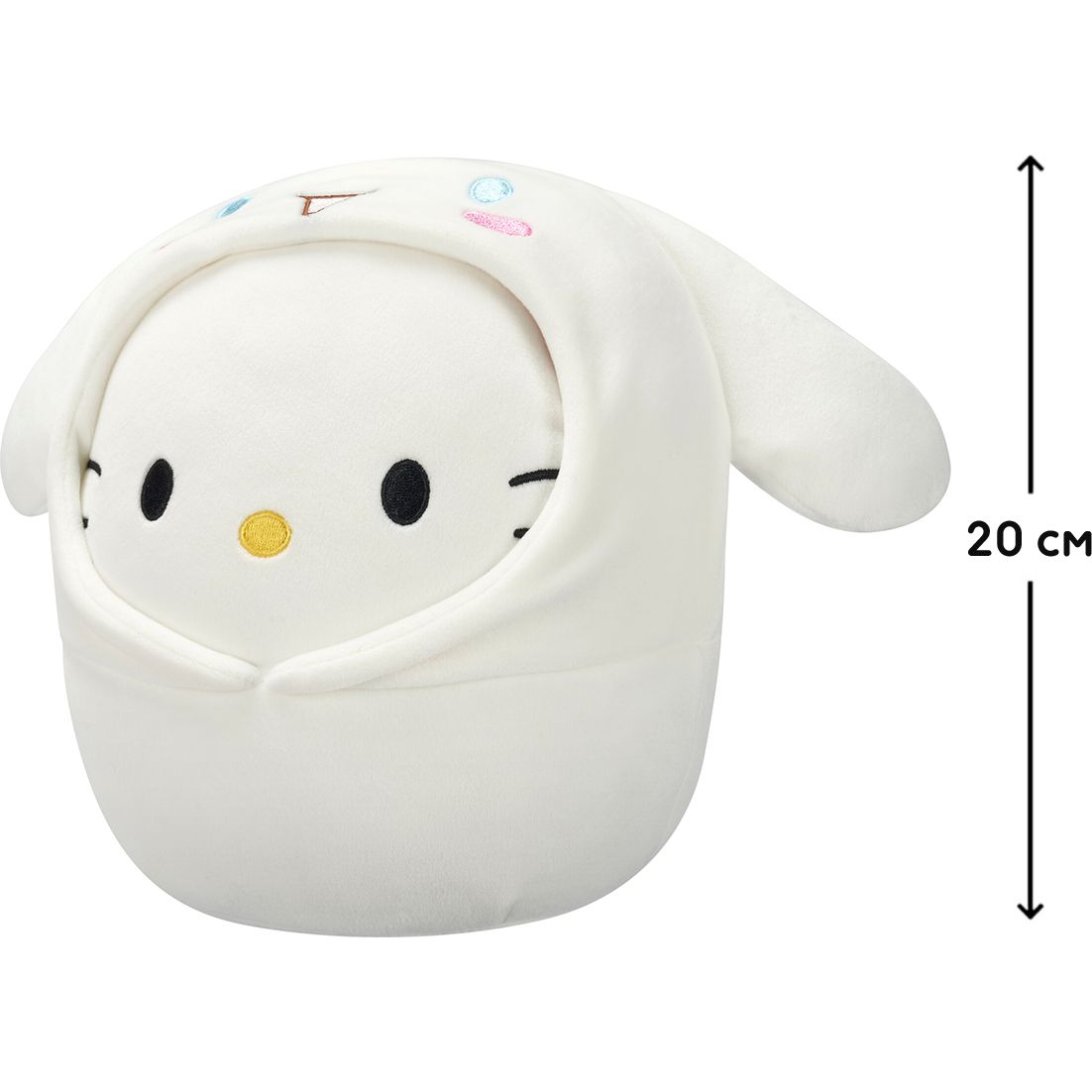 Мягкая игрушка Squishmallows Hello Kitty Хелоу Китти в образе Синнаморолл 20 см (SQSN00389) - фото 12