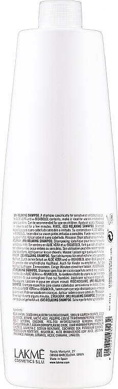 Шампунь Lakme K.Therapy Sensitive Relaxing Shampoo, для чувствительной кожи головы, 1000 мл - фото 2