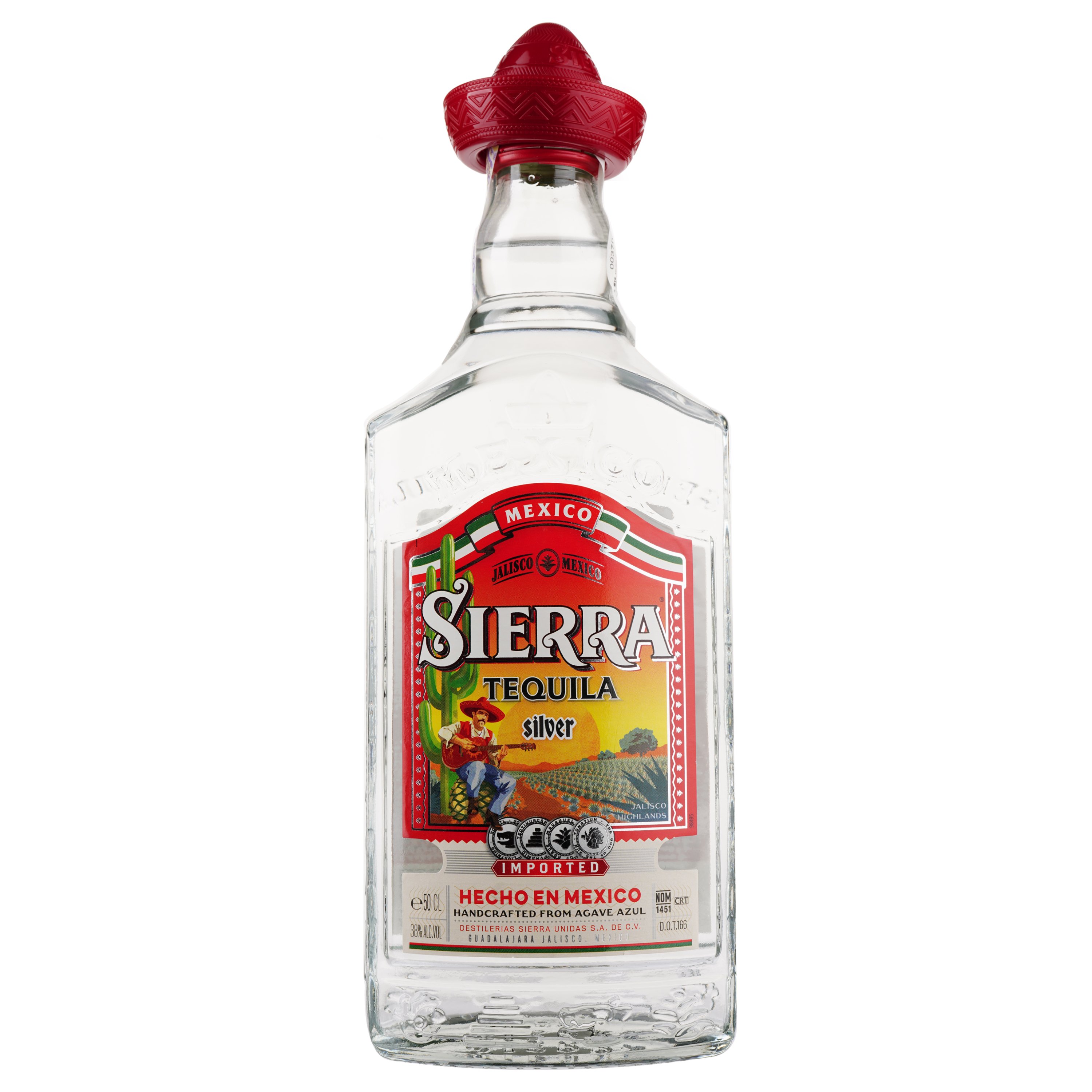 Текила Sierra Silver, 38%, 0,5 л - фото 1