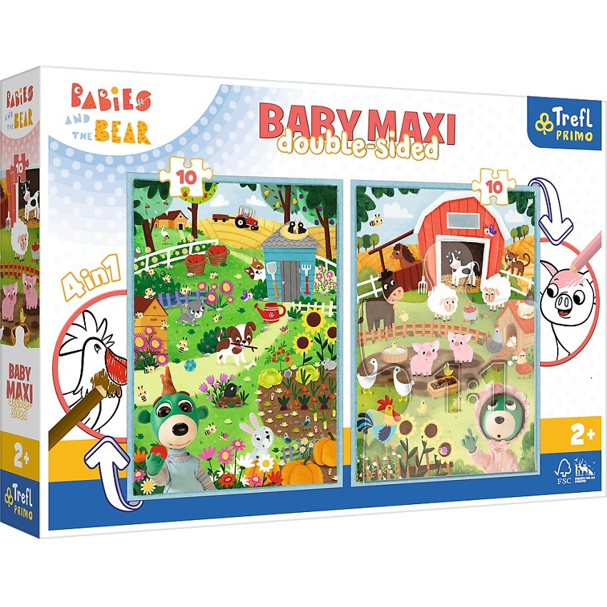 Пазли-розмальовка Trefl Baby Maxi Ферма 10+10 елементів - фото 1