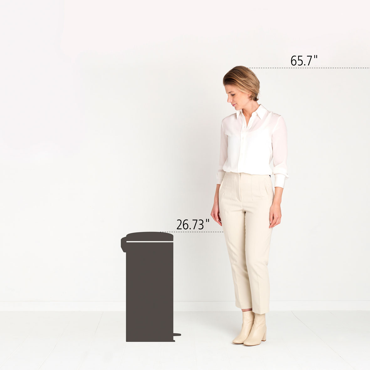 Бак для мусора Brabantia Pedal Bin, миндальный, 30 л (114281) - фото 5