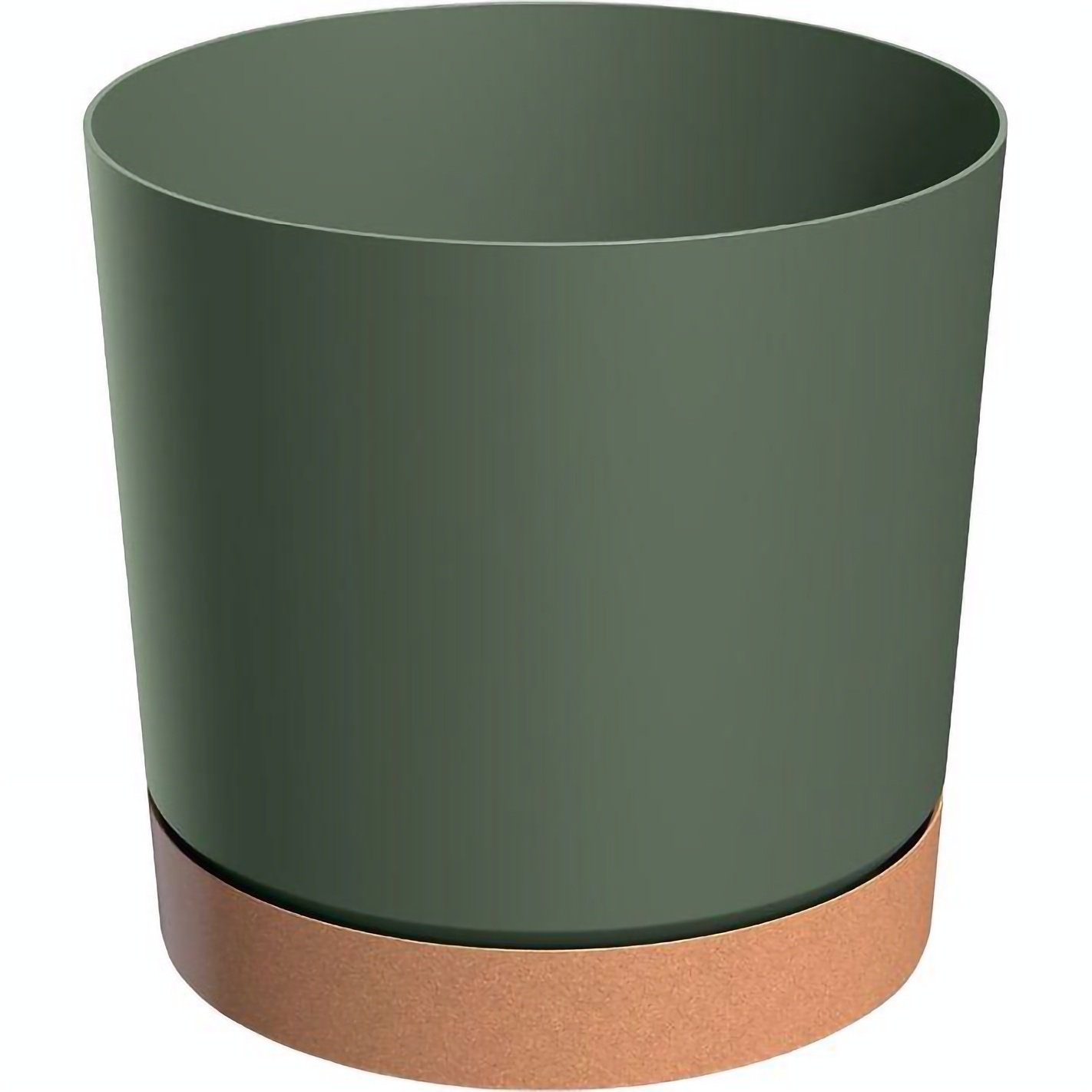 Горщик для квітів Prosperplast Tubo PM з підставкою Eco Wood 1.8 л темно-зелений (66903-2411) - фото 1