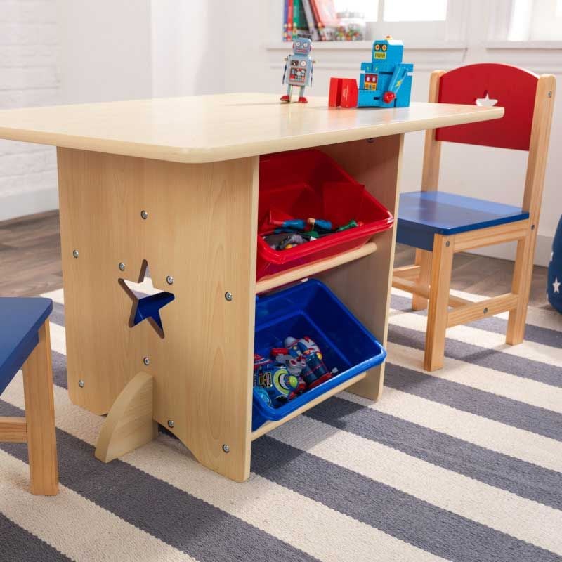 Дитячий стіл з ящиками і двома стільцями KidKraft Star Table & Chair Set (26912) - фото 3