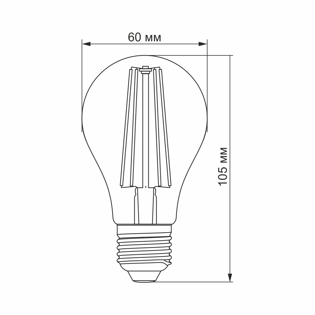 Лампа LED Videx Filament для квітів 08 W E27 1200 K (VL-A60FF-08271) - фото 3