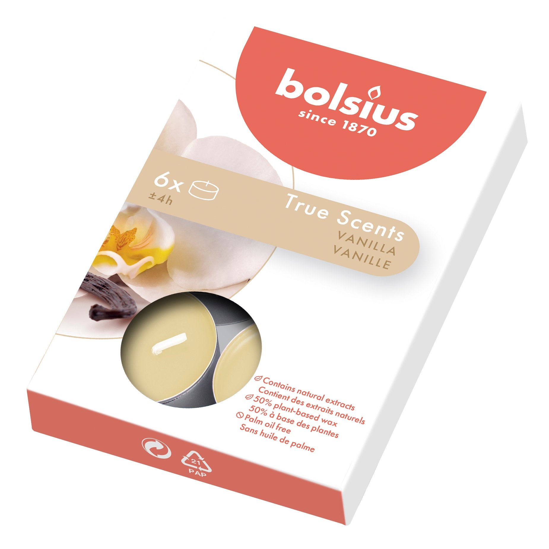 Свічки ароматичні Bolsius Ваніль, 6 шт. (941575) - фото 1