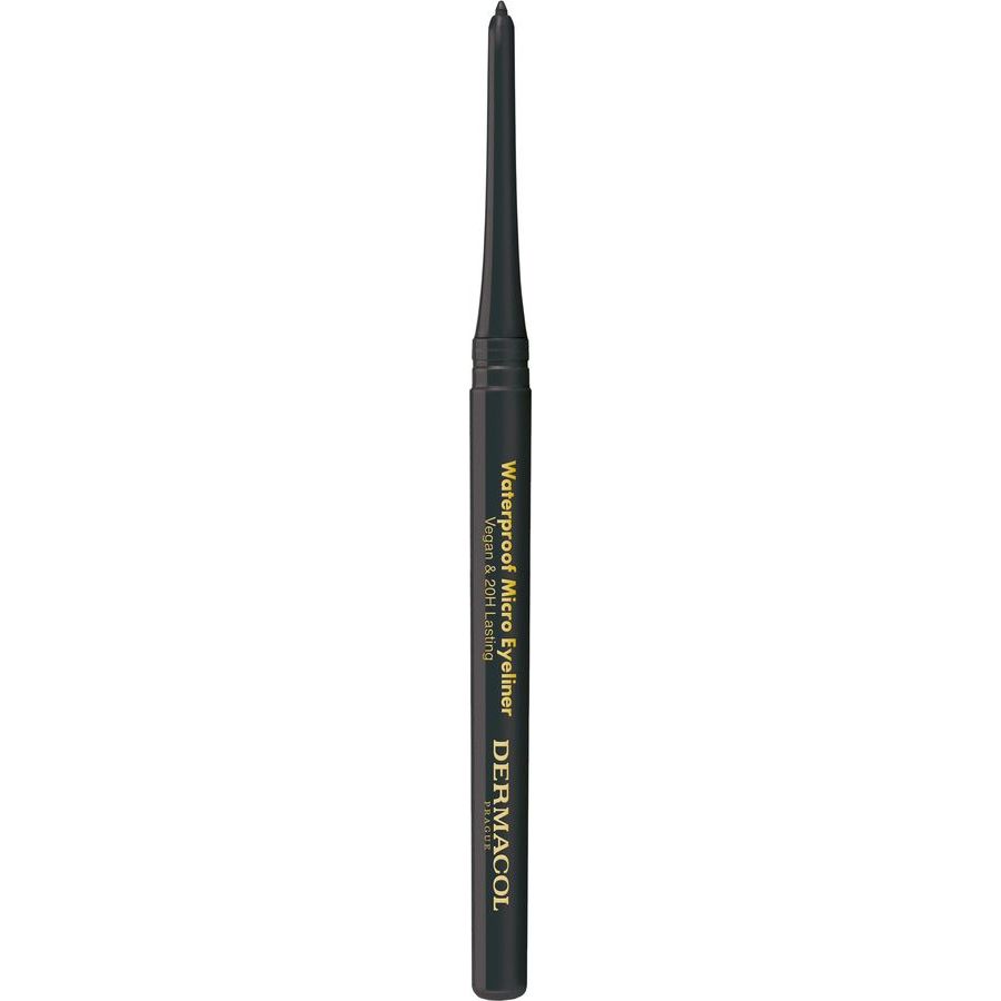 Автоматичний водостійкий олівець для очей Dermacol Waterproof Micro Eyeliner, №1, чорний - фото 2