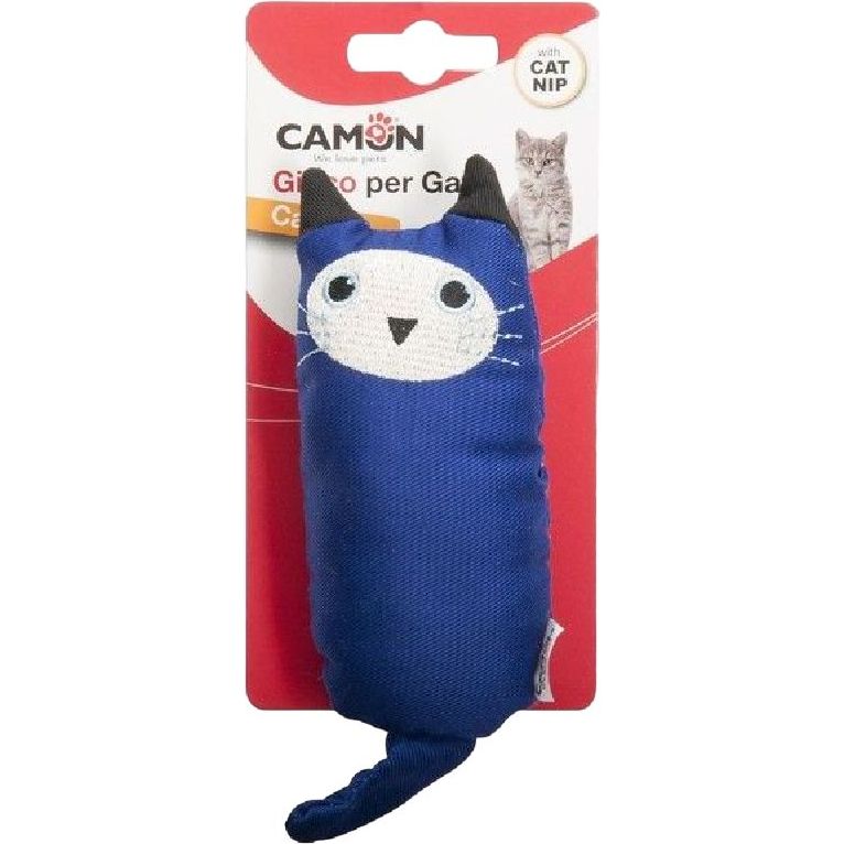 Іграшка для котів Camon Барвистий котик, з ароматом котячої м'яти, 12 см, в асортименті - фото 1