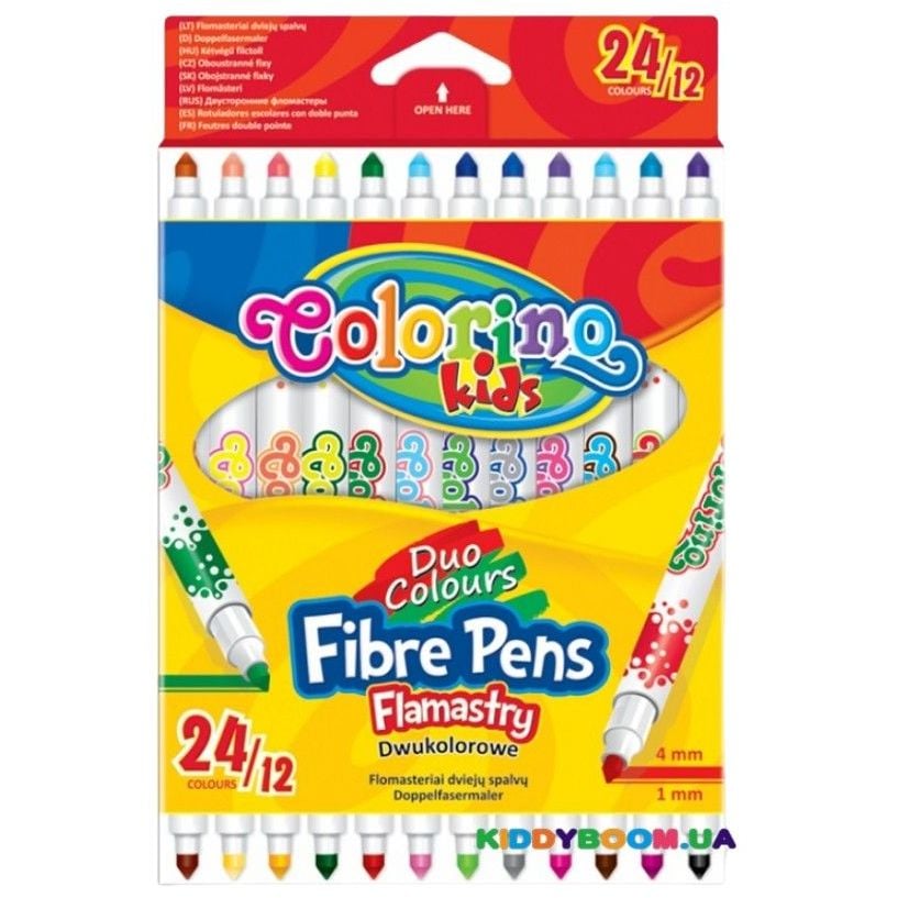 Фломастеры двусторонние Colorino Fibre Pens, 24 цвета (32353PTR) - фото 1