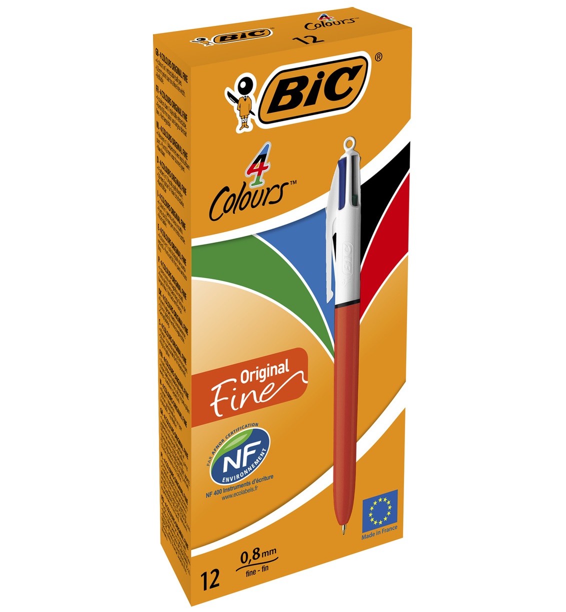 Ручка кулькова BIC 4 Colours Original Fine, 1 мм, 4 кольори, 12 шт. (982867) - фото 1
