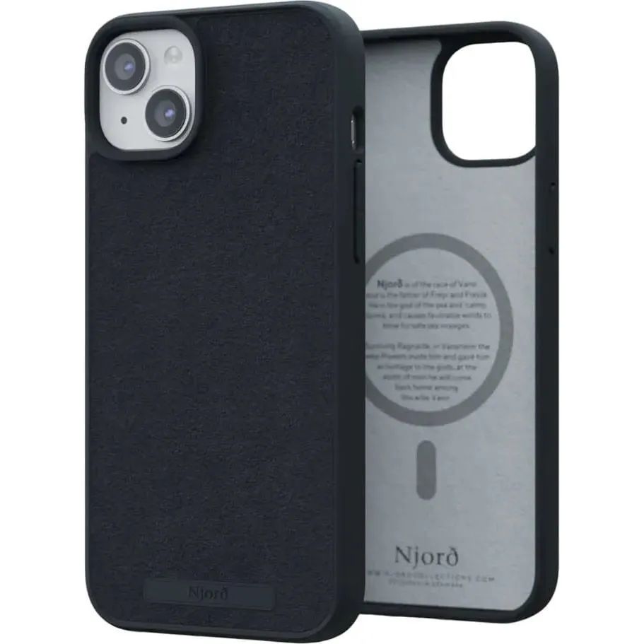 Чохол-накладка Njord Suede MagSafe Case Black для iPhone 15 Plus - фото 1