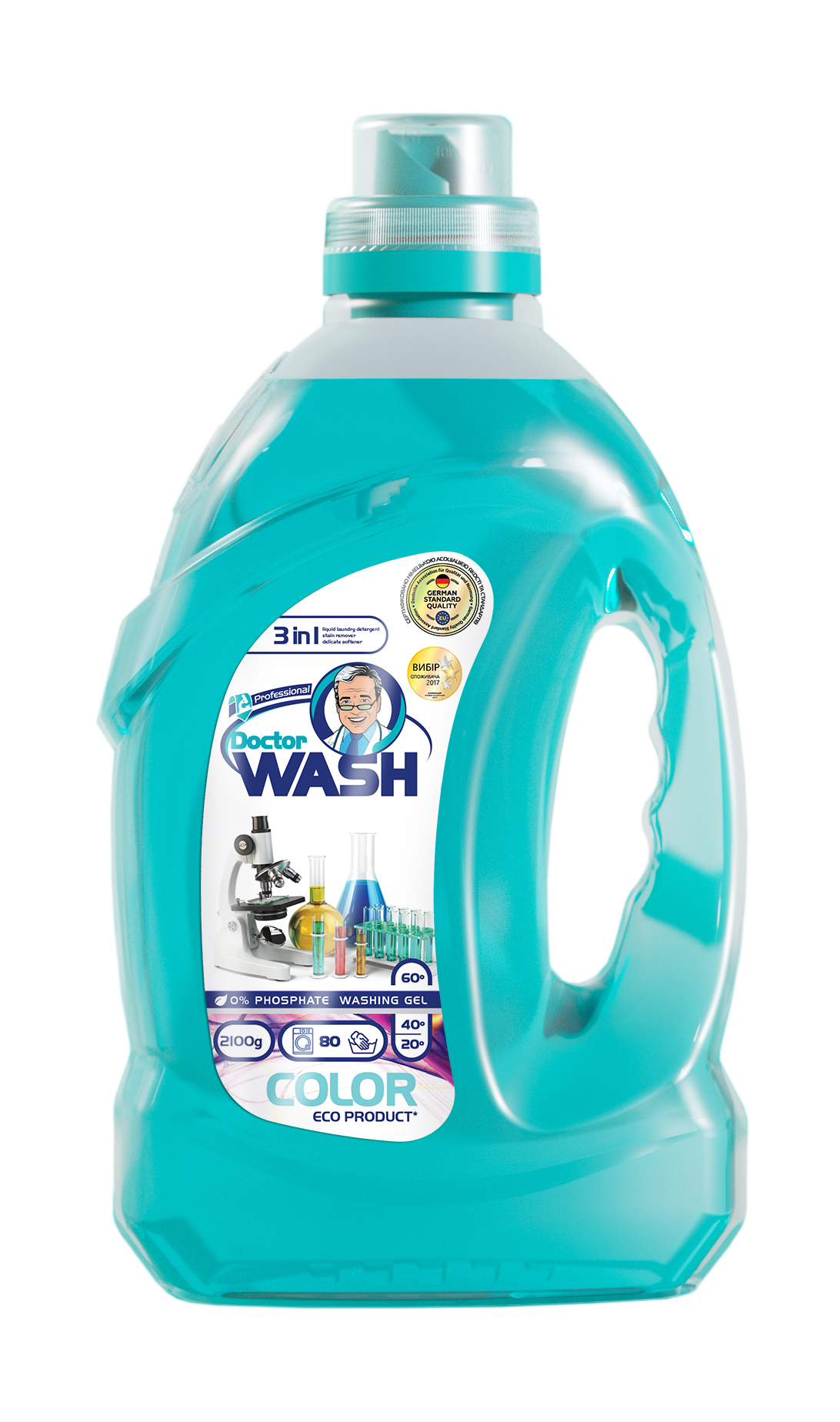 Гель для прання кольорових речей Doctor Wash, 2,1 л (720337) - фото 1