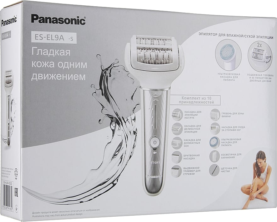 Епілятор Panasonic для вологої та сухої епіляції біло-срібний - фото 12
