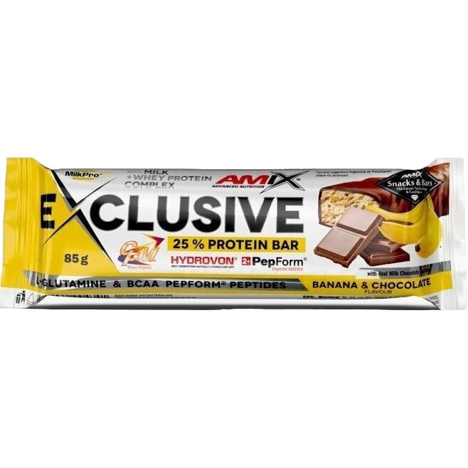 Батончик Amix Exclusive Protein Bar бананово-шоколадний 85 г - фото 1