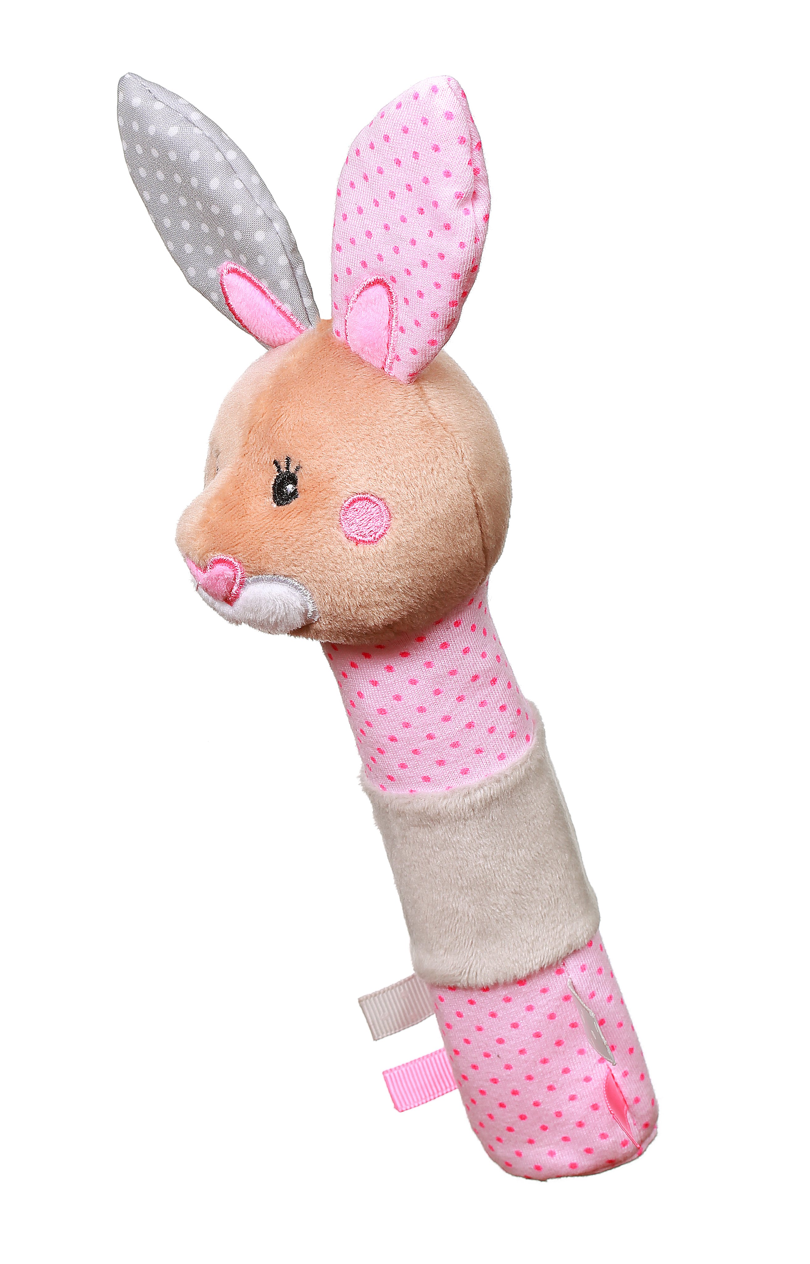 Іграшка-піщалка BabyOno Кролик Юлія, 24 см, рожевий (621) - фото 4