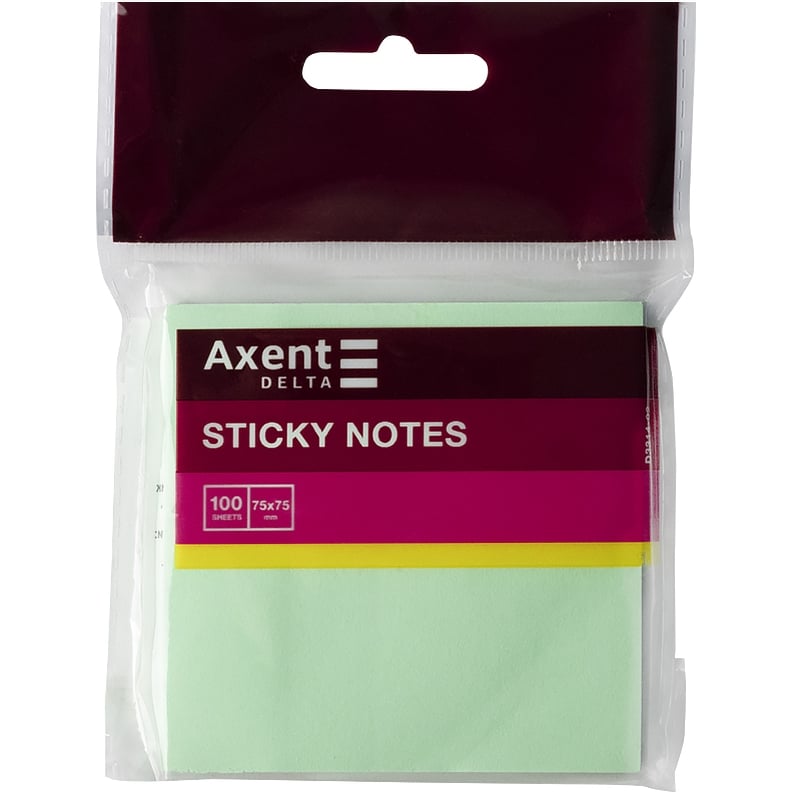 Блок бумаги с клейким слоем Axent Delta 75x75 мм 100 листов зеленый (D3314-02) - фото 2