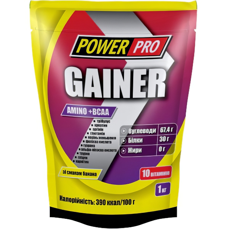 Гейнер Power Pro Gainer Банан 1 кг - фото 1