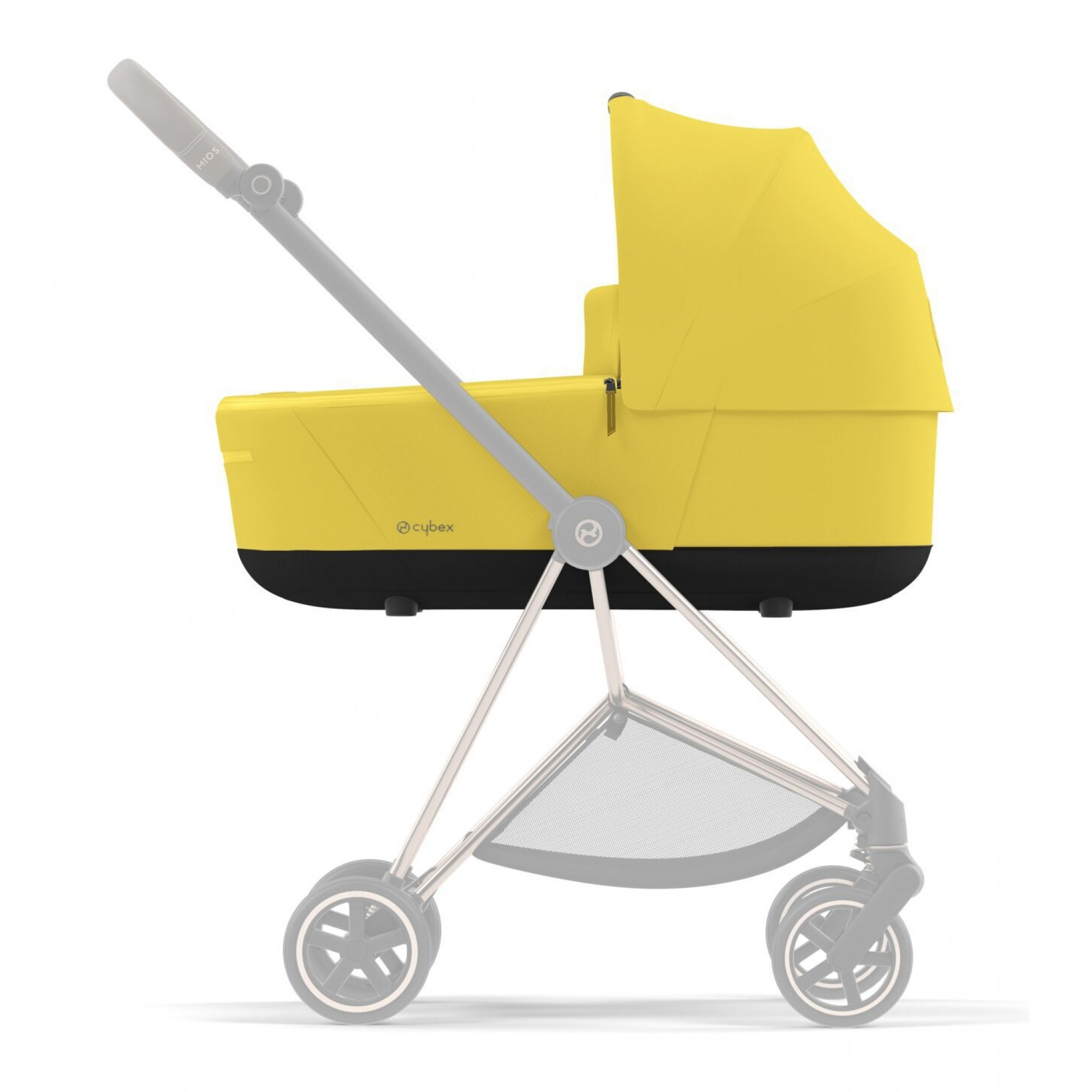 Люлька Cybex Mios Lux Mustard Yellow + Комплект текстиля для прогулочного блока Cybex Mios Mustard Yellow + Шасси для коляски Cybex Mios LS RBA Chrome Brown - фото 10