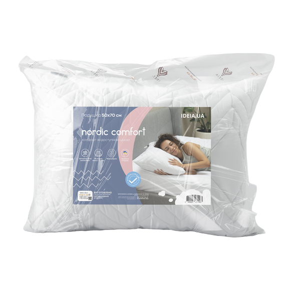 Подушка Ideia Nordic Comfort plus, зі стьобаним чохлом на блискавці, 60х40 см, білий (8000034693) - фото 11
