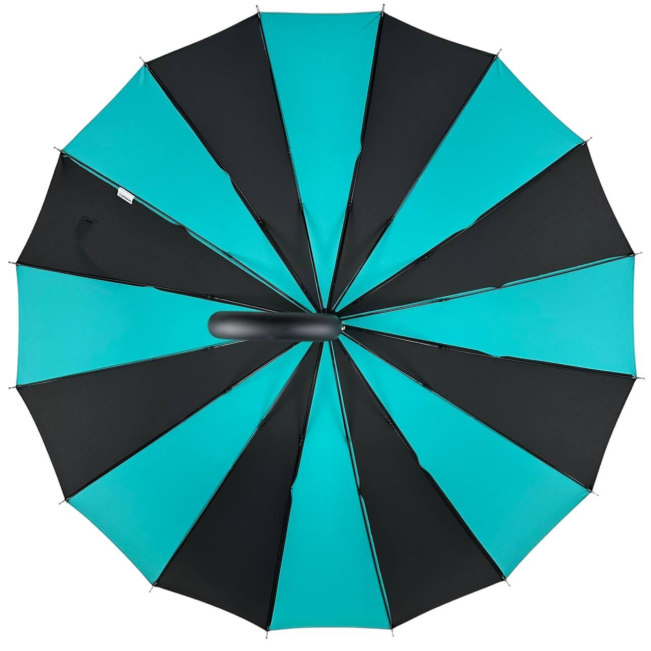 Женский зонт-трость полуавтомат Toprain 98 см бирюзовый - фото 5