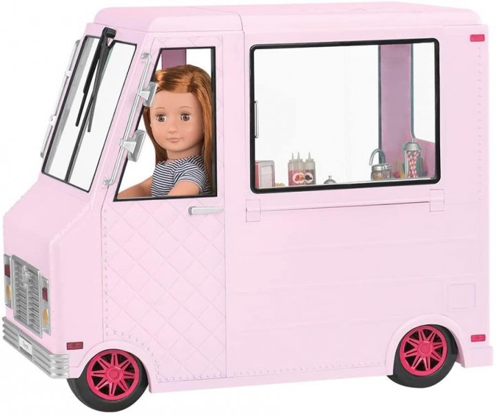 Транспорт для ляльок Our Generation Фургон з морозивом та аксесуарами, рожевий (BD37363Z) - фото 3