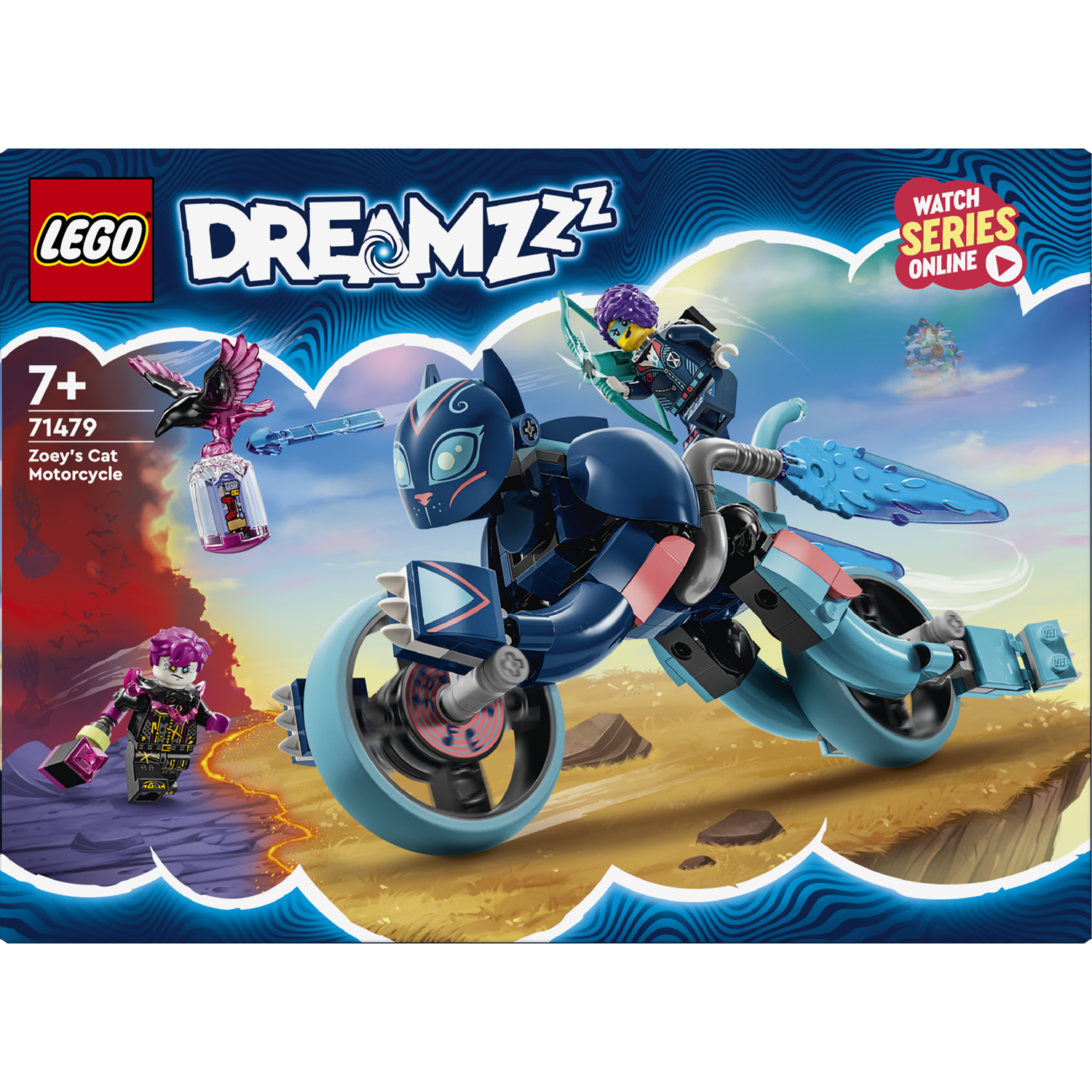 Конструктор LEGO DREAMZzz Котячий мотоцикл Зоуі 226 деталей (71479) - фото 1