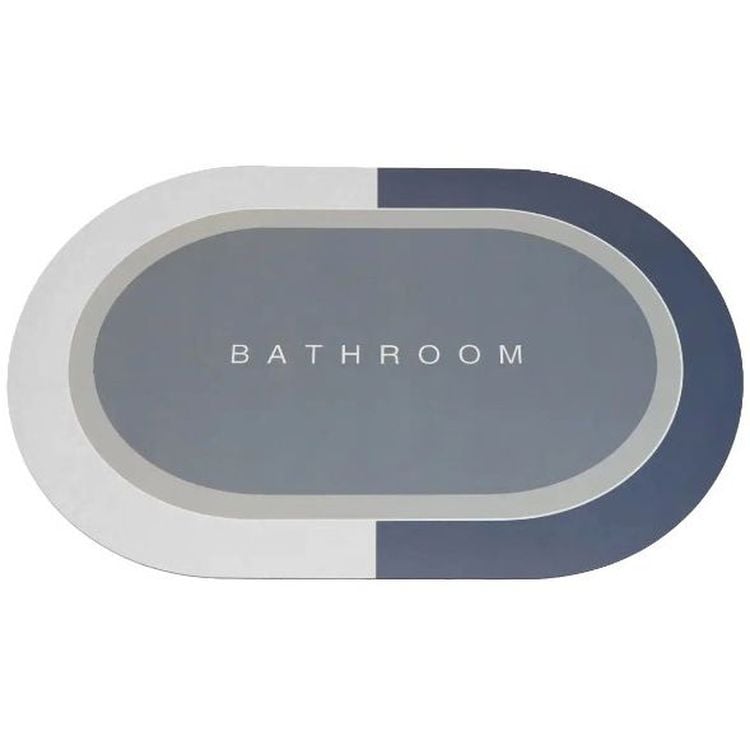Коврик суперпоглащающий в ванную Stenson 80x50 см овальный светло-серый (26291) - фото 1