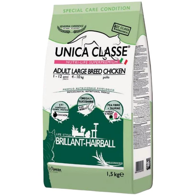 Сухий корм для котів Unica Classe Adult Large Breeds Dry Pollo 1.5 кг - фото 1