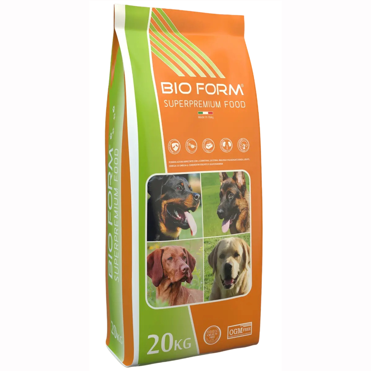 Сухой корм для собак средних и крупных пород Bio Form Superpremium Food Dog Adult с курицей и индейкой 25/10 20 кг - фото 1