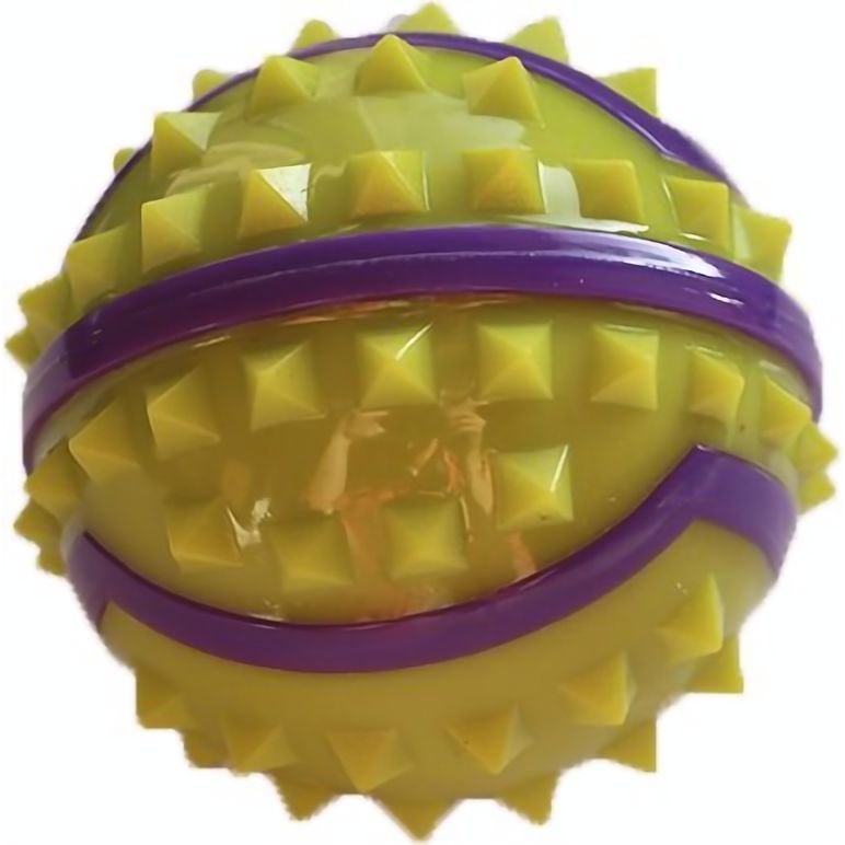 Игрушка для собак AnimAll Fun AGrizZzly Мяч с шипами S желтая 7 см - фото 1