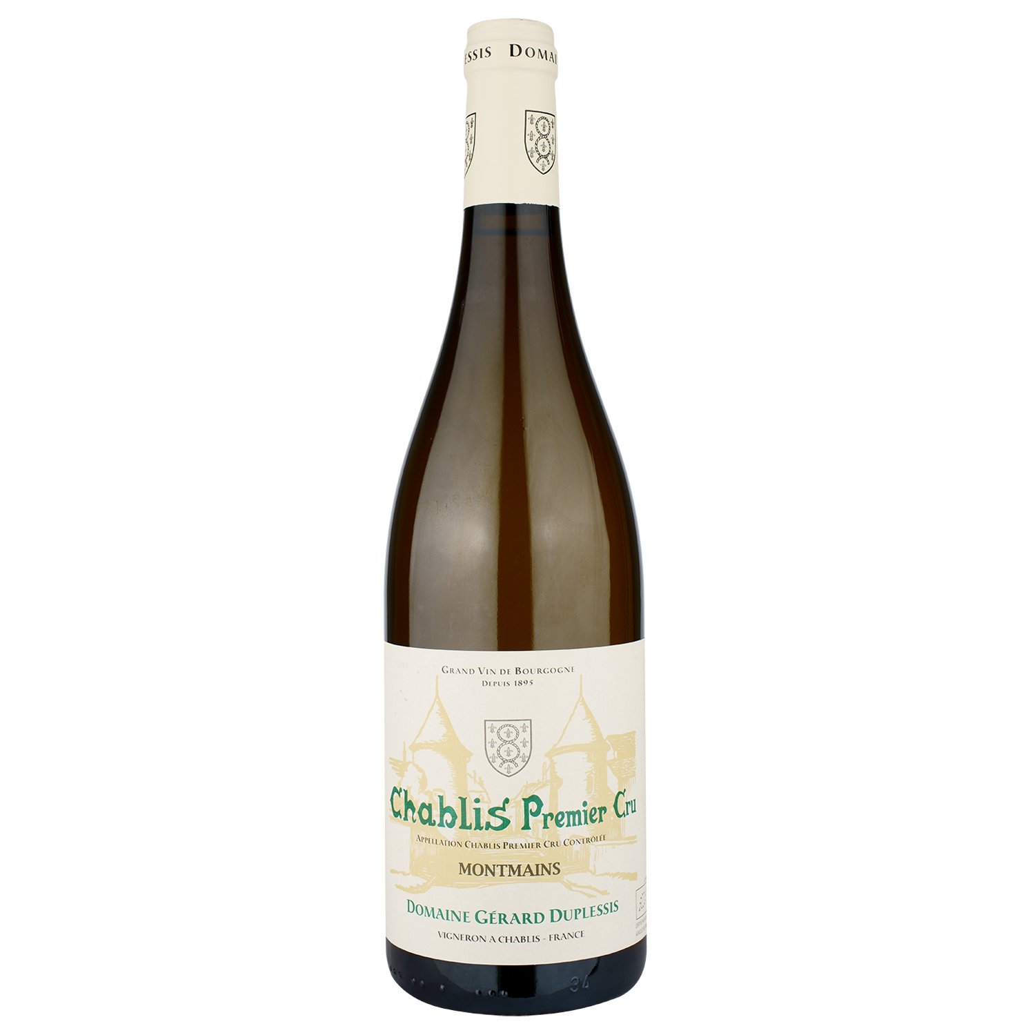 Вино Gerard Duplessis Chablis Premier Cru Montmains 2020, біле, сухе, 0,75 л (R4414) - фото 1