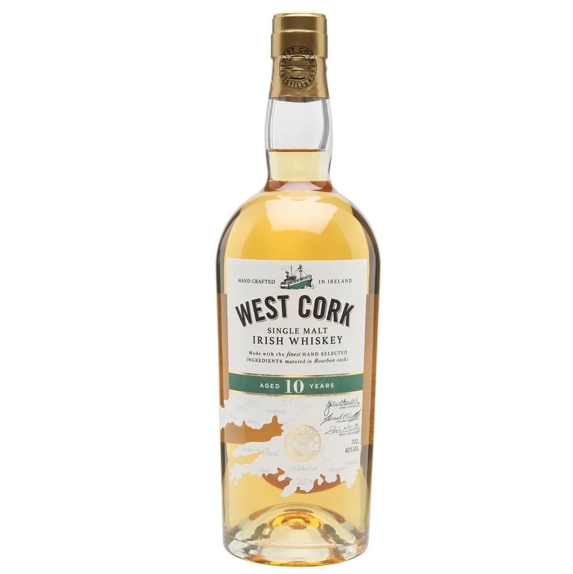 Виски West Cork Single Malt, 10 лет, 40 %, 0,7л - фото 1
