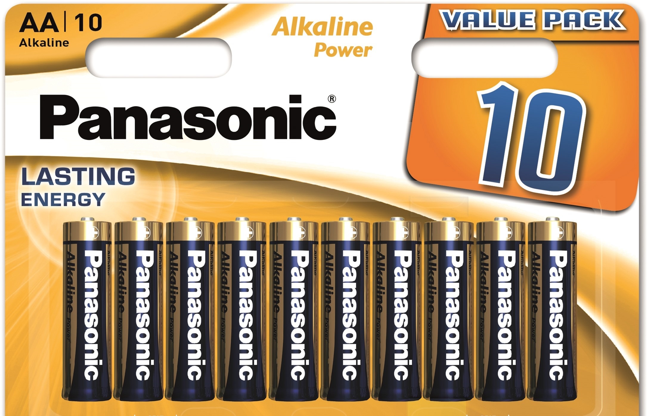 Лужні батарейки пальчикові Panasonic 1,5V АА LR06 Alkaline Power, 10 шт. (LR6REB/10BW) - фото 1