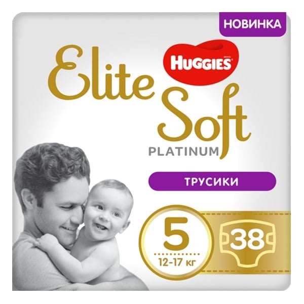 Підгузки-трусики Huggies Elite Soft Platinum 5 (12-17 кг), 38 шт. (865932) - фото 1