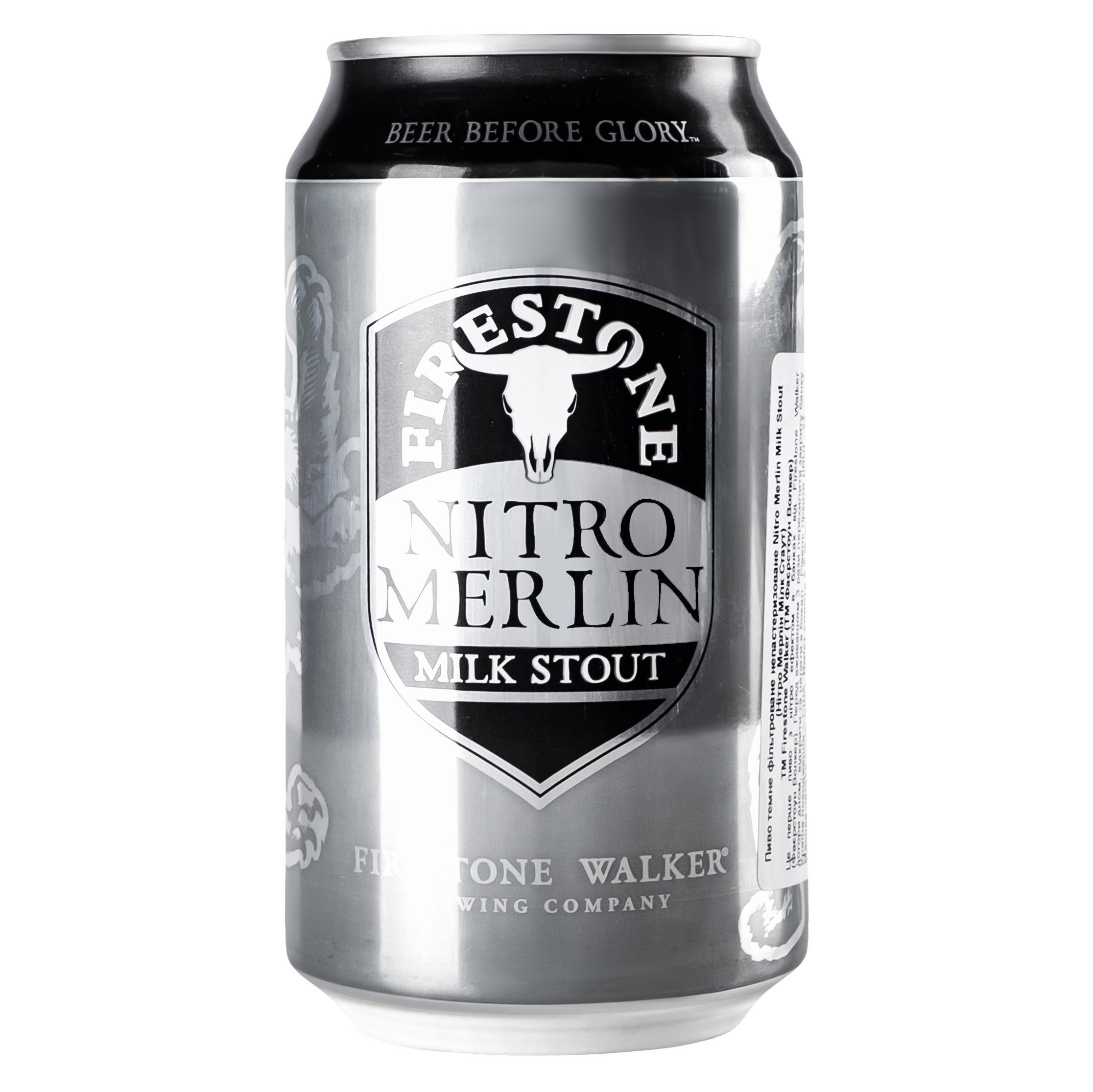 Пиво Firestone Walker Nitro Merlin Milk Stout, темное, 5,5 %, ж/б, 0,355 л (749215) - фото 1