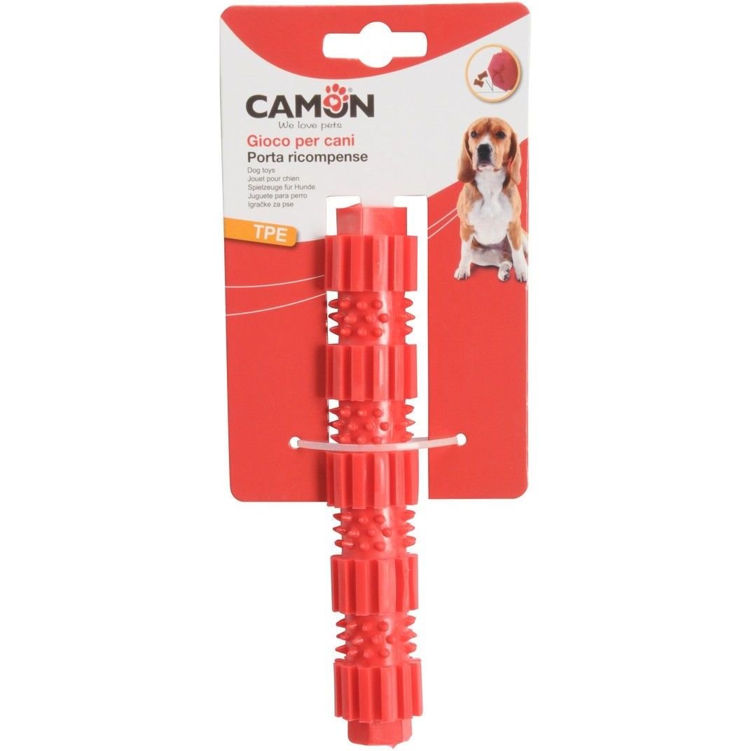 Игрушка для собак Camon Цилиндр для роздачи лакомства, термопластичная резина, 23 см, в ассортименте - фото 2