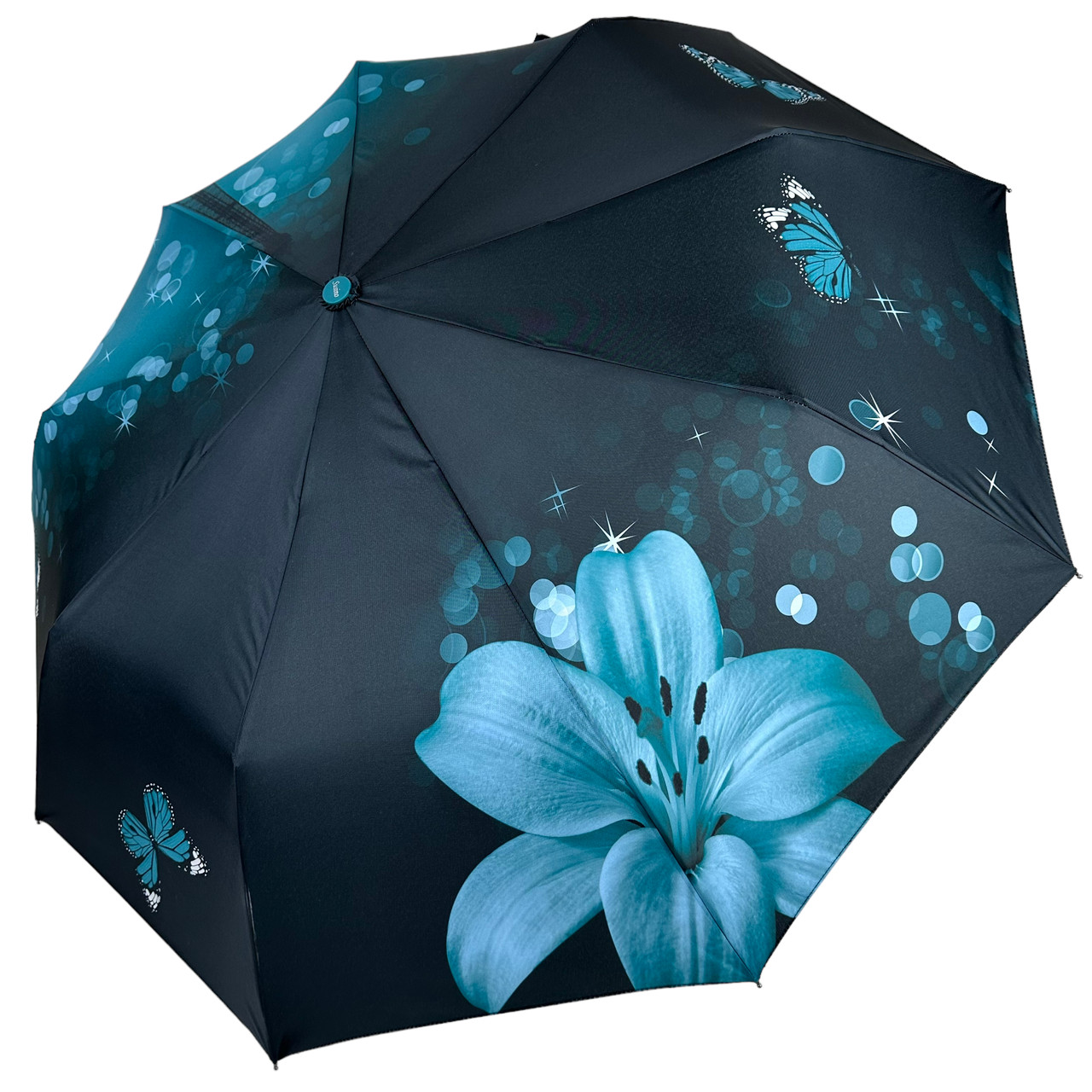 Жіноча складана парасолька напівавтомат Susino 101 см бірюзова - фото 3
