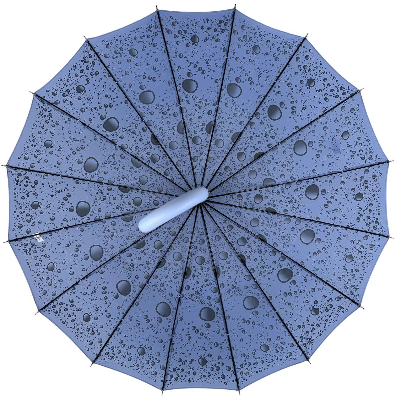 Женский зонт-трость полуавтомат Toprain 98 см голубая - фото 3