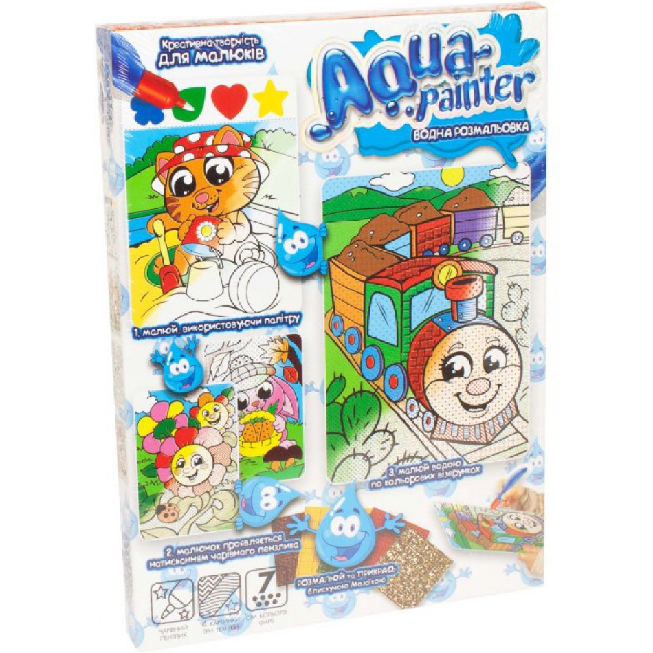 Дитячий набір для творчості Danko Toys Aqua Painter Паровоз водна розмальовка (AQP-01-03U) - фото 1