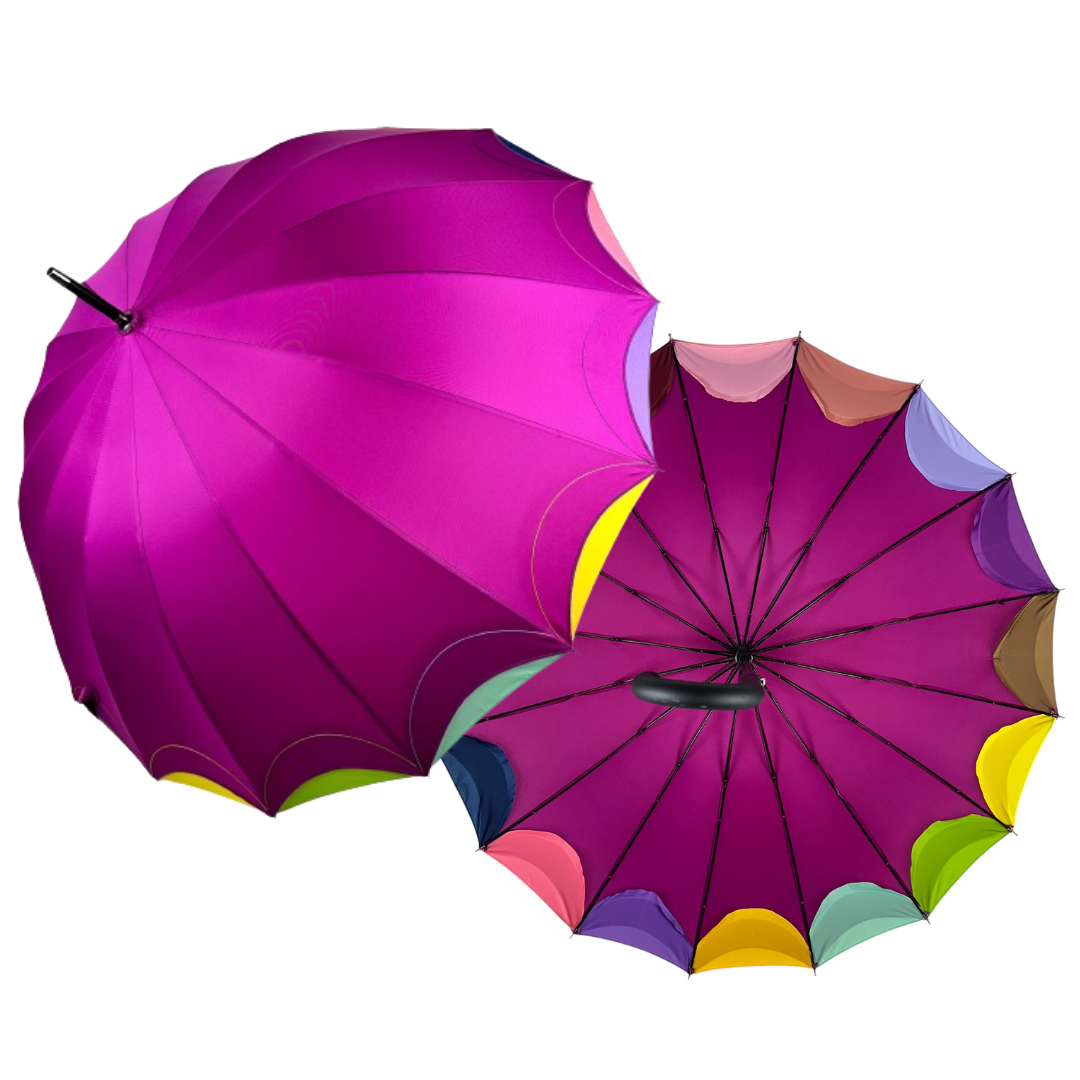 Жіноча парасолька-палиця напівавтомат Susino 102 см фіолетова - фото 2