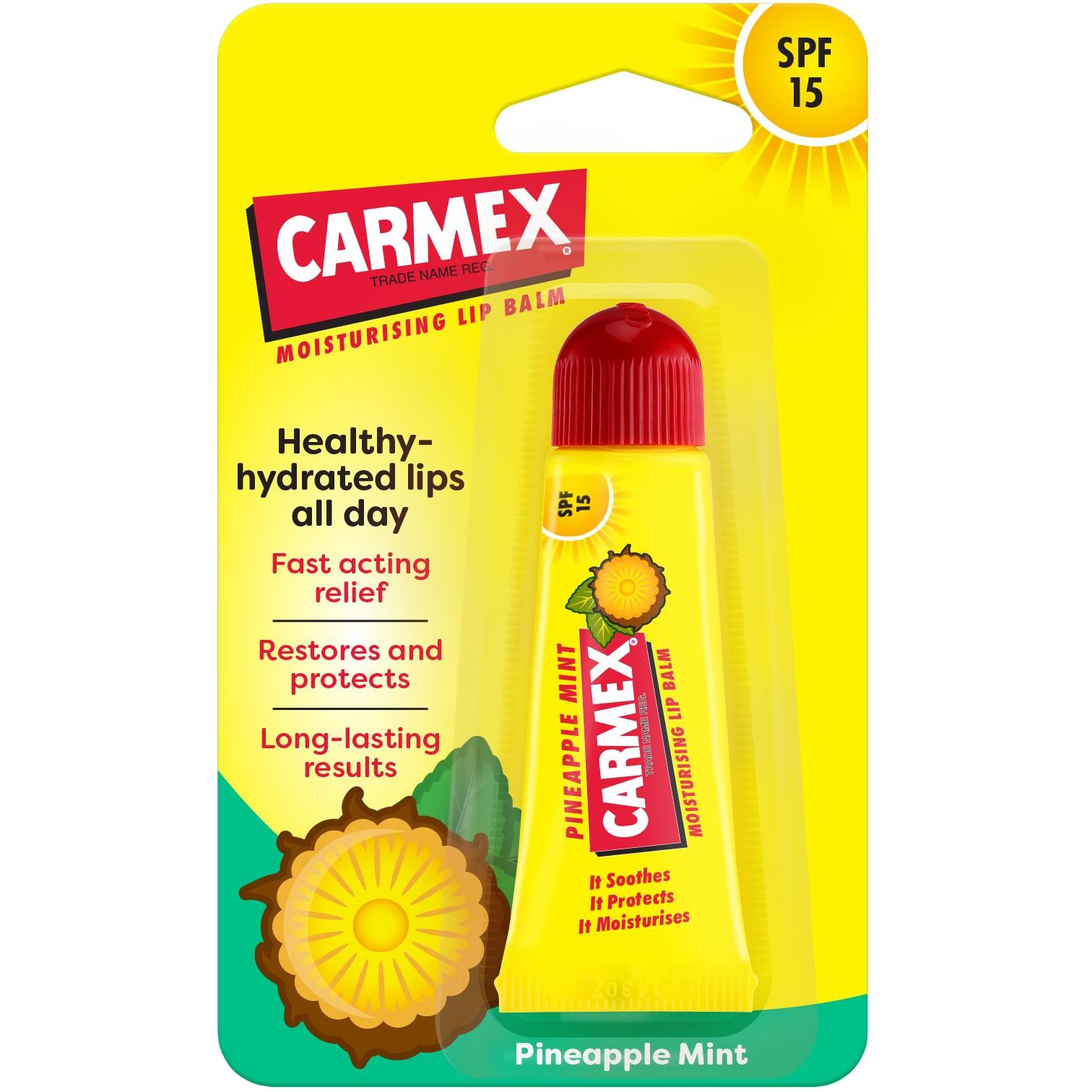 Бальзам для губ Carmex зі смаком ананаса та м'яти 10 г - фото 1