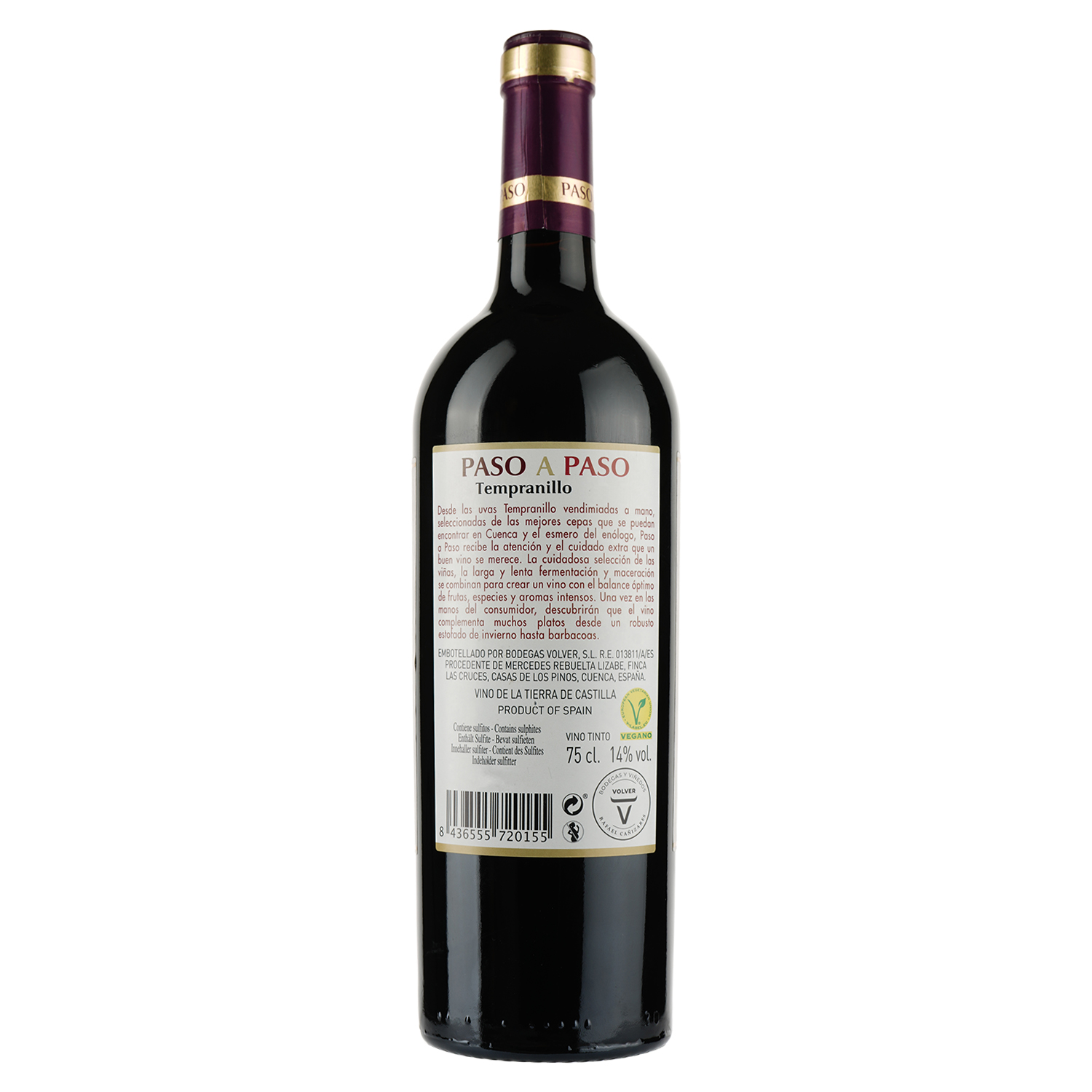 Вино Volver Tempranillo Paso A Paso, червоне, сухе, 14%, 0,75 л (8422) - фото 2