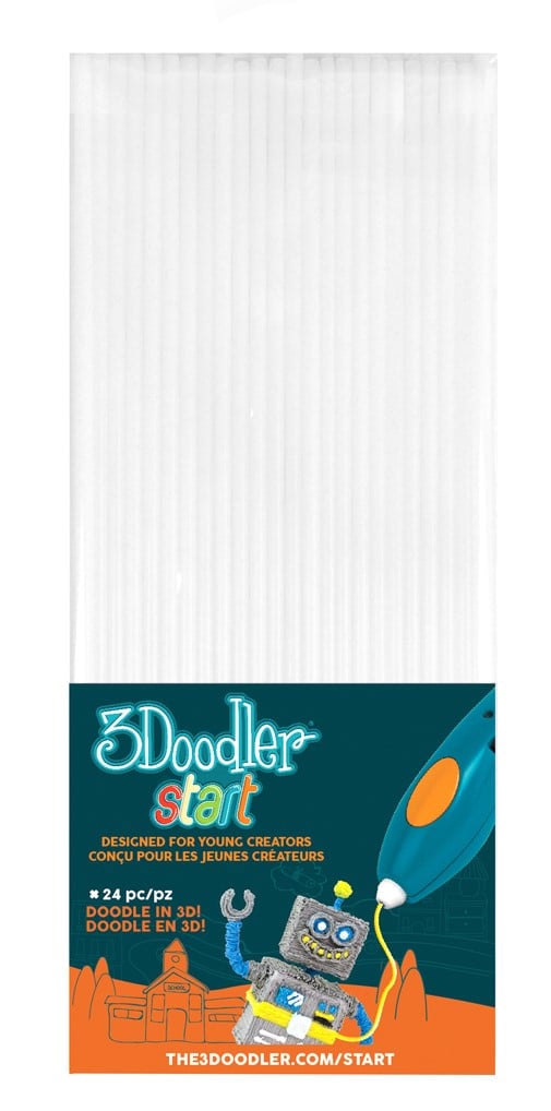 Набір стержнів для 3D-ручки 3Doodler Start Мікс, білий, 24 шт. (3DS-ECO01-WHITE-24) - фото 1