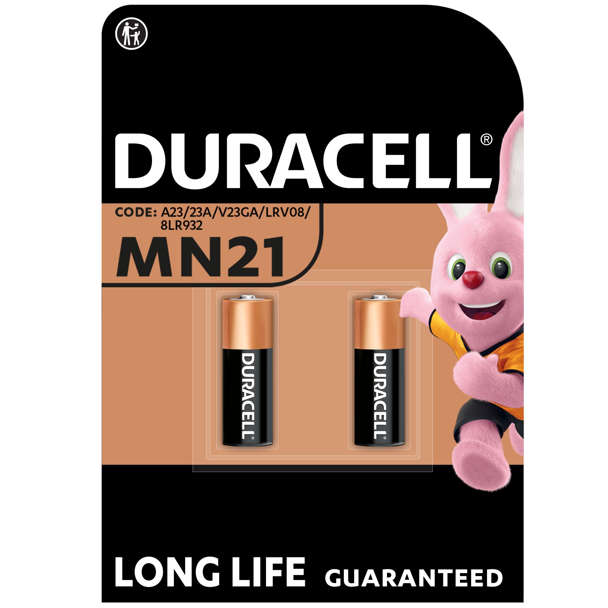 Специализированные щелочные батарейки Duracell 12 V MN21 A23/23A/V23GA/LRV08/8LR932, 2 шт. (5004966) - фото 1