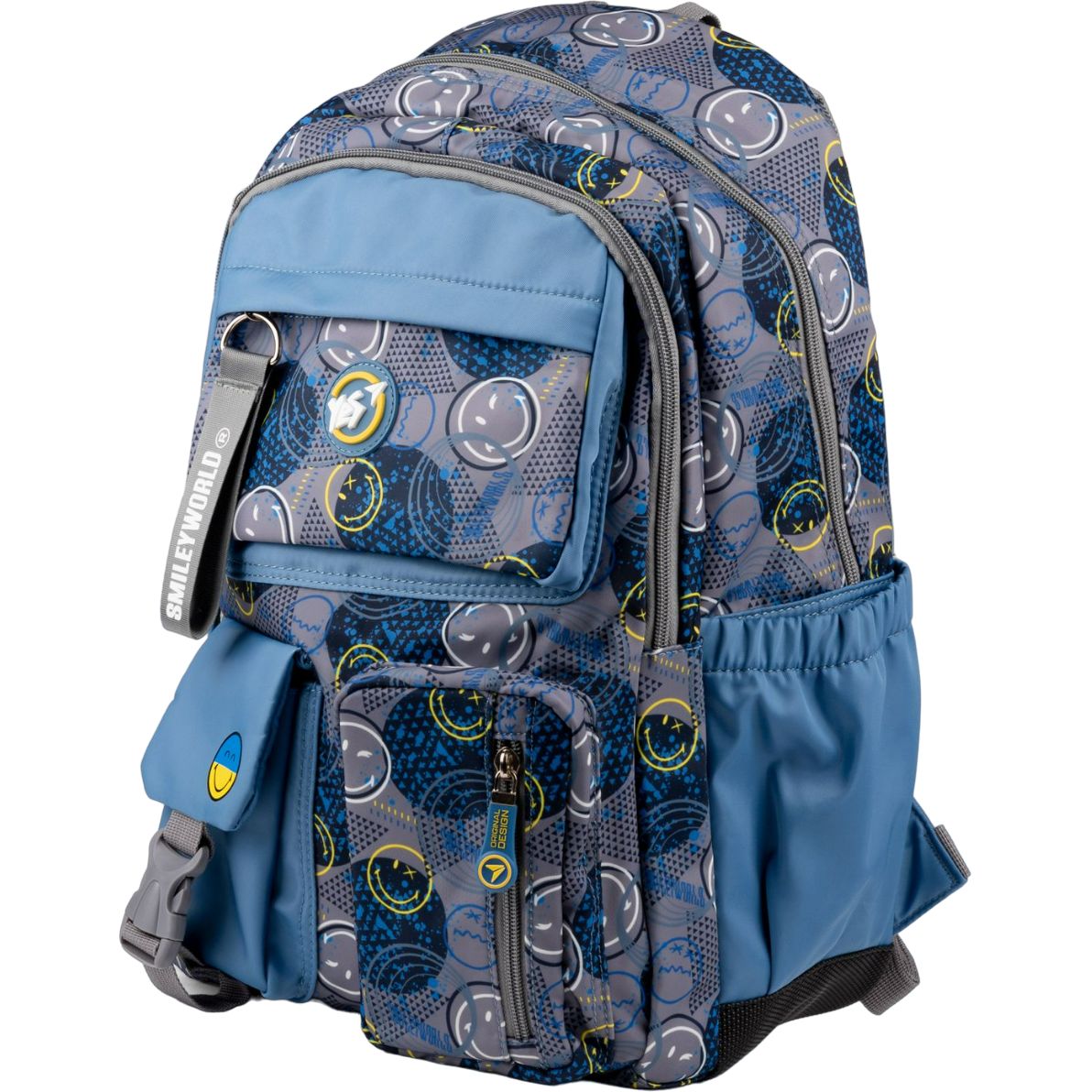 Рюкзак Yes TS-43 Smiley World, серый с голубым (559540) - фото 1