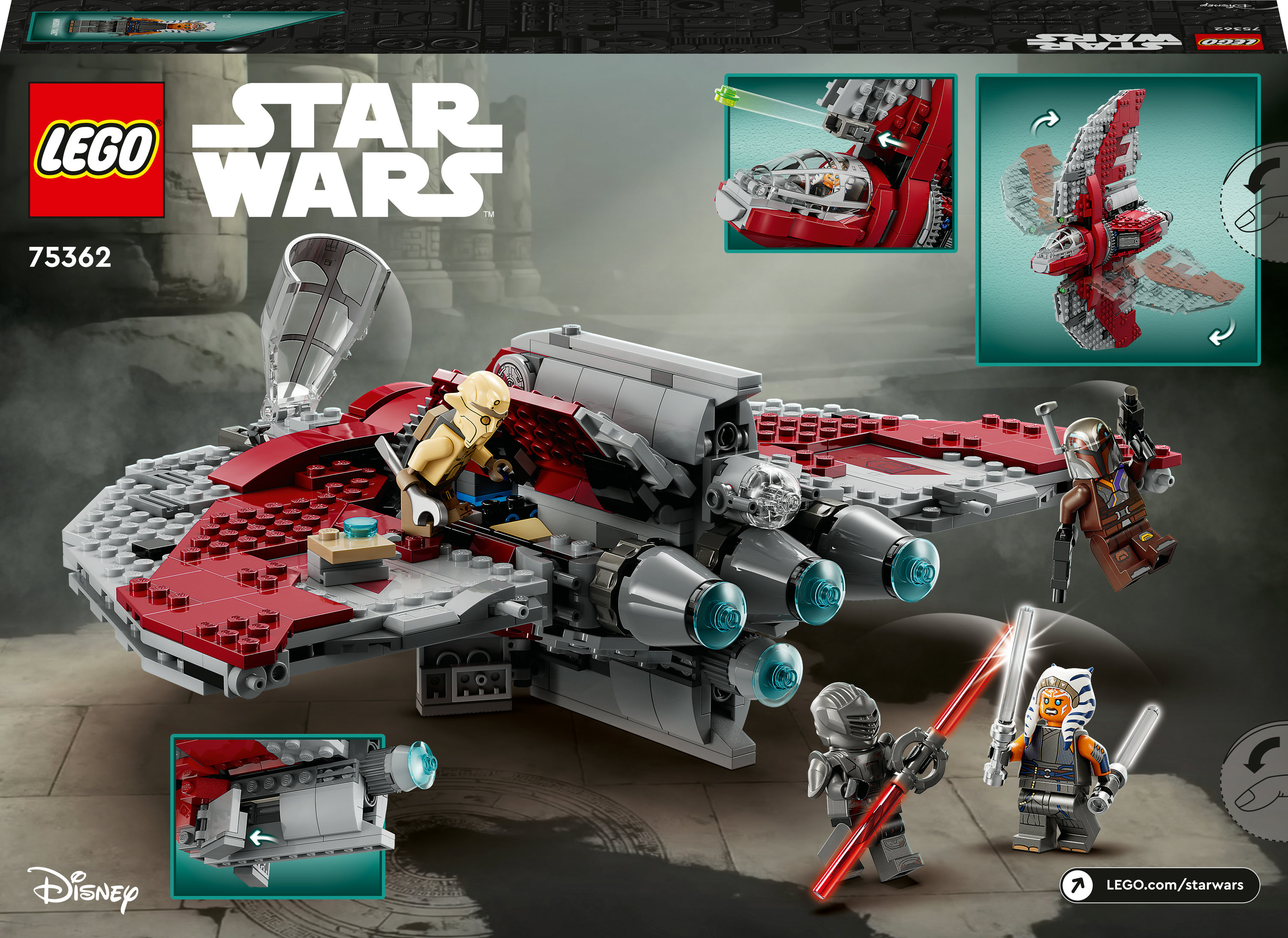 Конструктор LEGO Star Wars Шатл джедаев T-6 Асоки Тано 601 деталь (75362) - фото 9