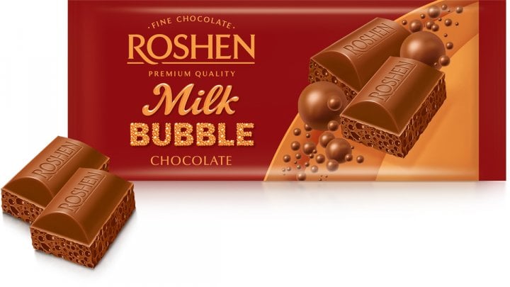 Шоколад молочний Roshen пористий, 80 г (794042) - фото 1