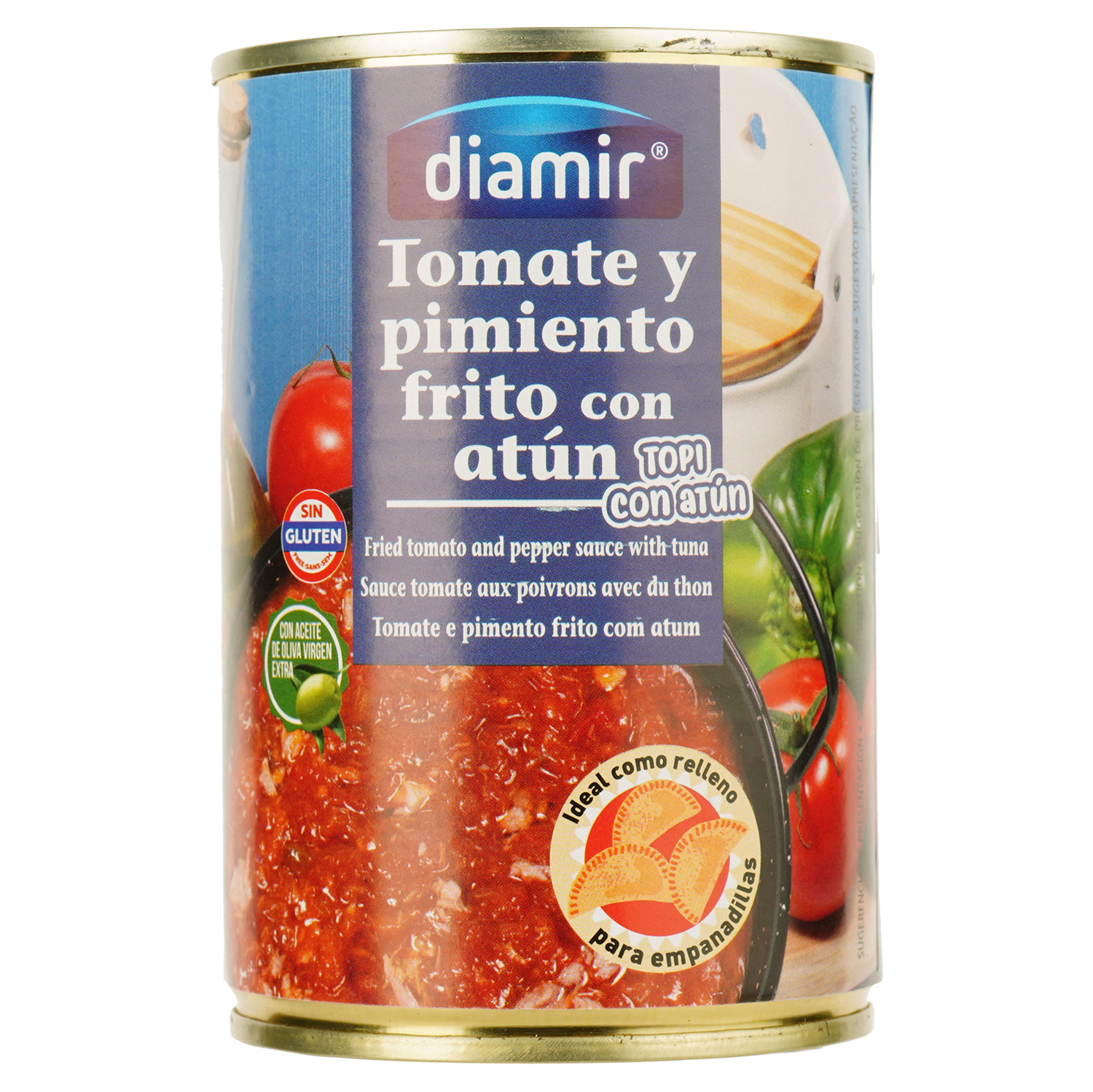 Томаты с перцем и тунцом Diamir жаренные в оливковом масле 400 г - фото 1