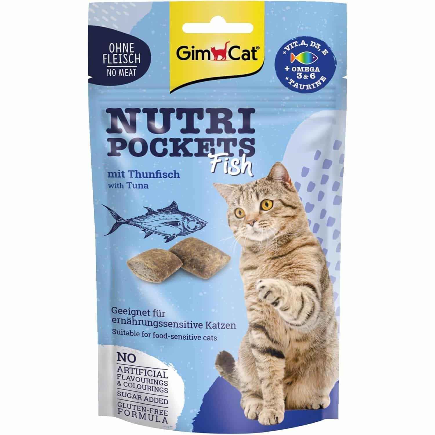 Лакомство для кошек GimCat Nutri Pockets Fish Тунец 60 г (G-419633) - фото 1